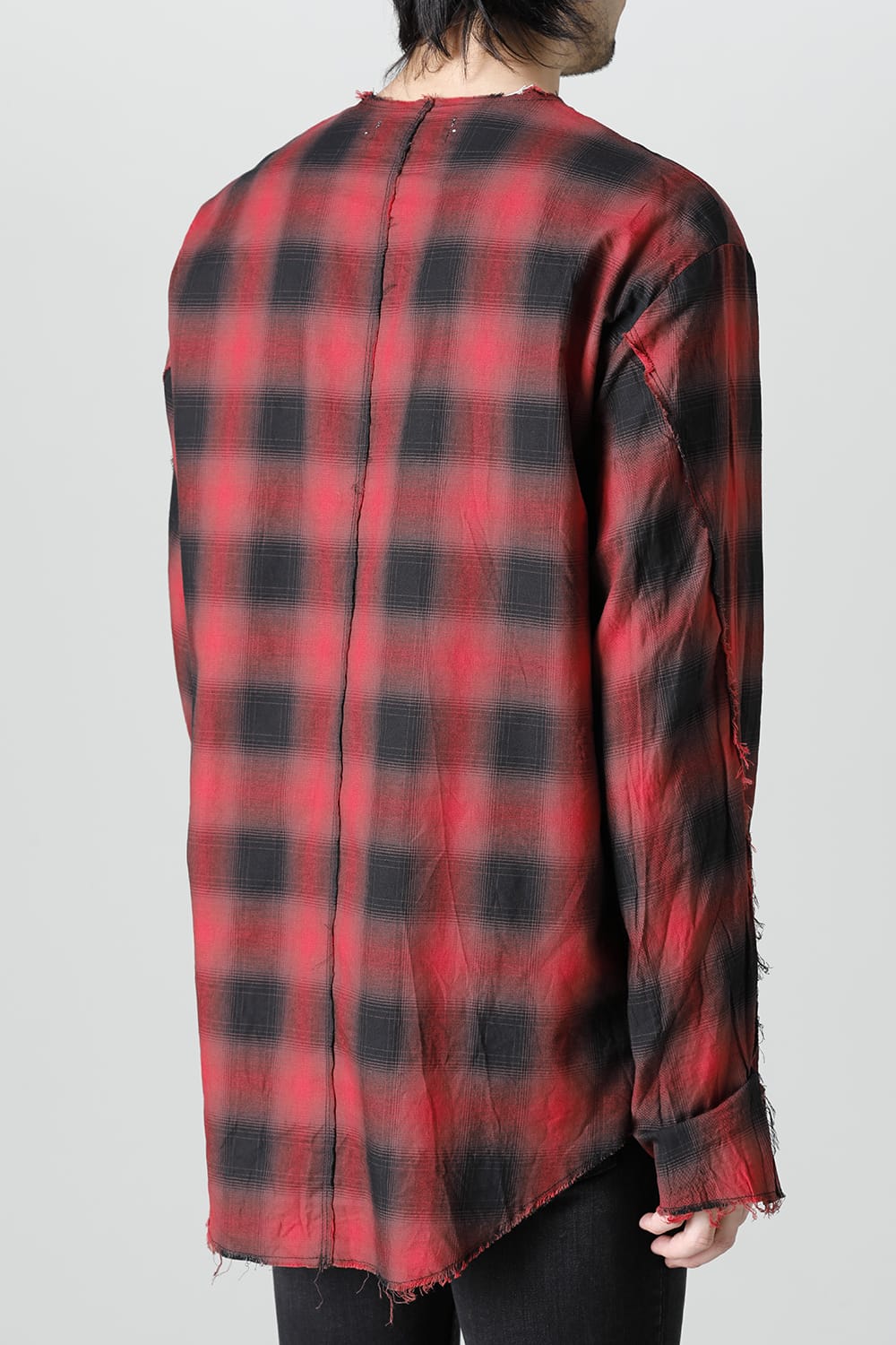 フロントジッパー チュニック レッド/ブラック