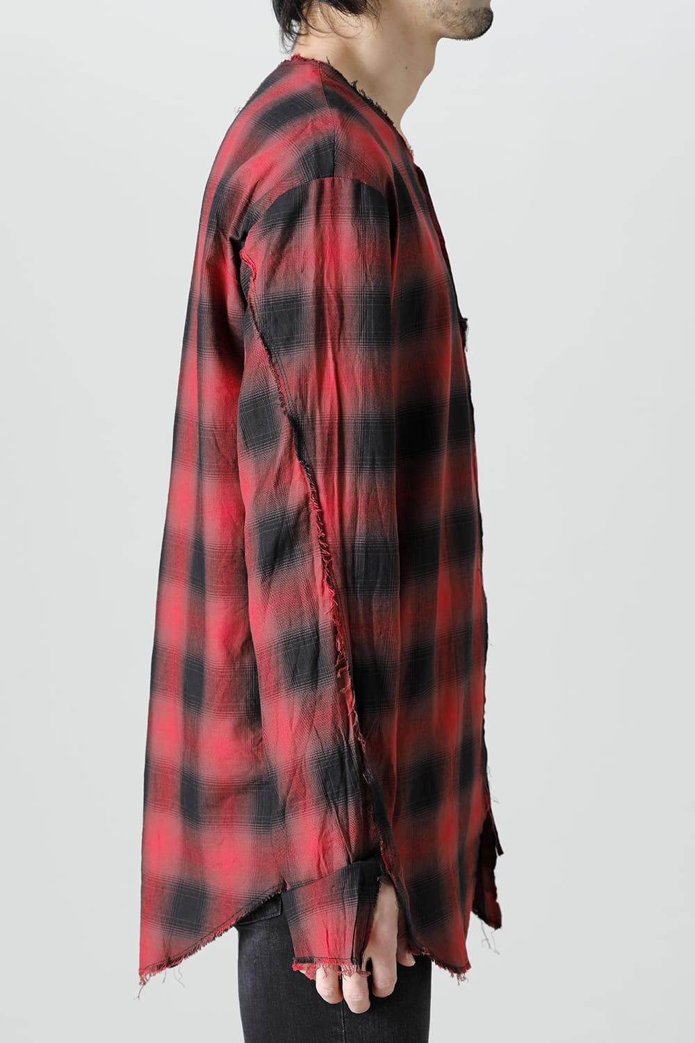 フロントジッパー チュニック レッド/ブラック