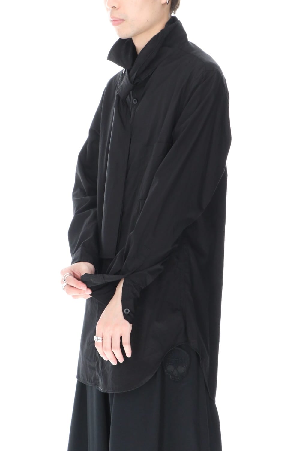 Long Collar Chain Stitch Shirt