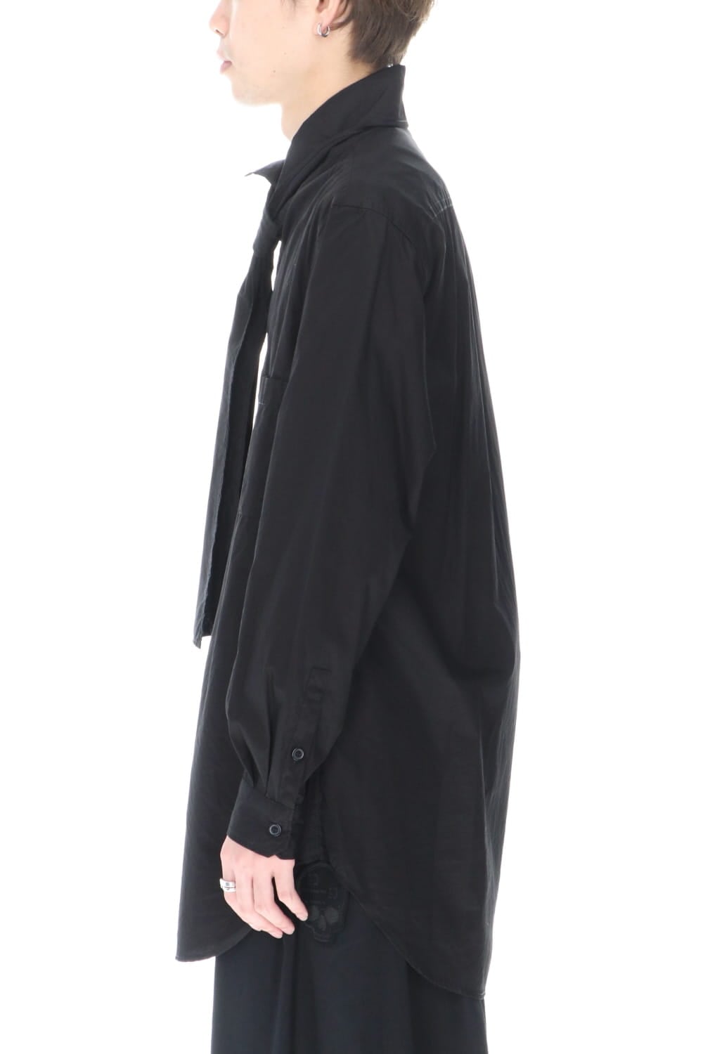 Long Collar Chain Stitch Shirt