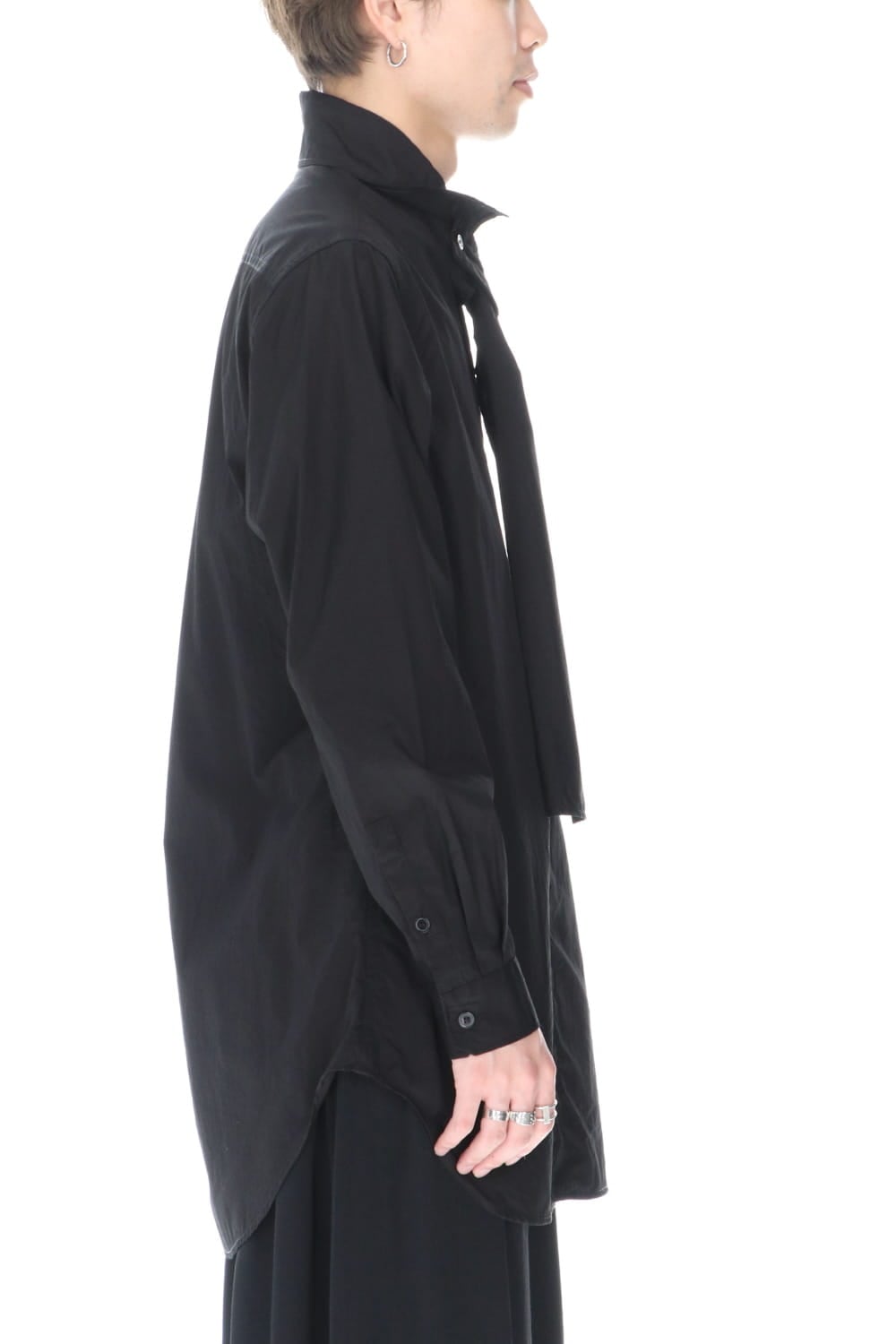 Long Collar Chain Stitch Shirt