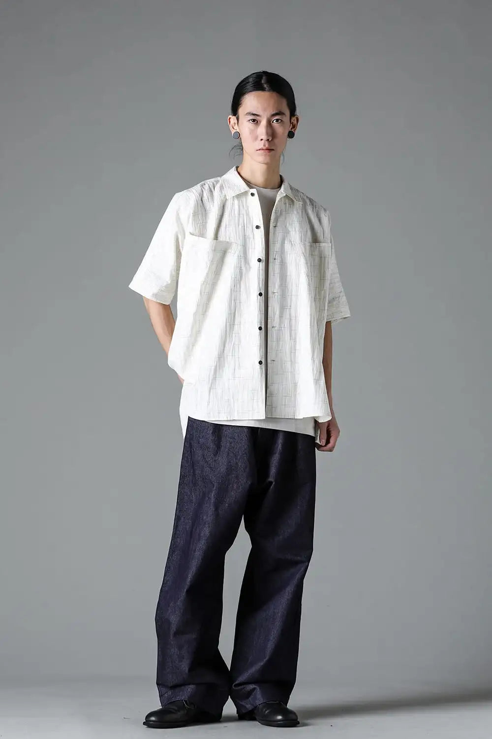 SHORT SLEEVE SHIRT	Fine Kasuri Shirting OFF