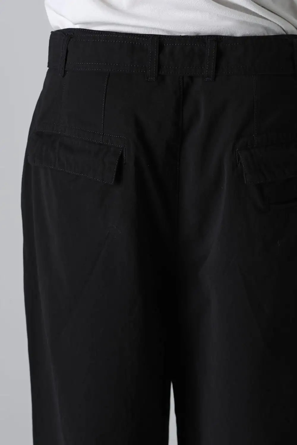 Dry Cotton Wide-Cropped Pants  Black