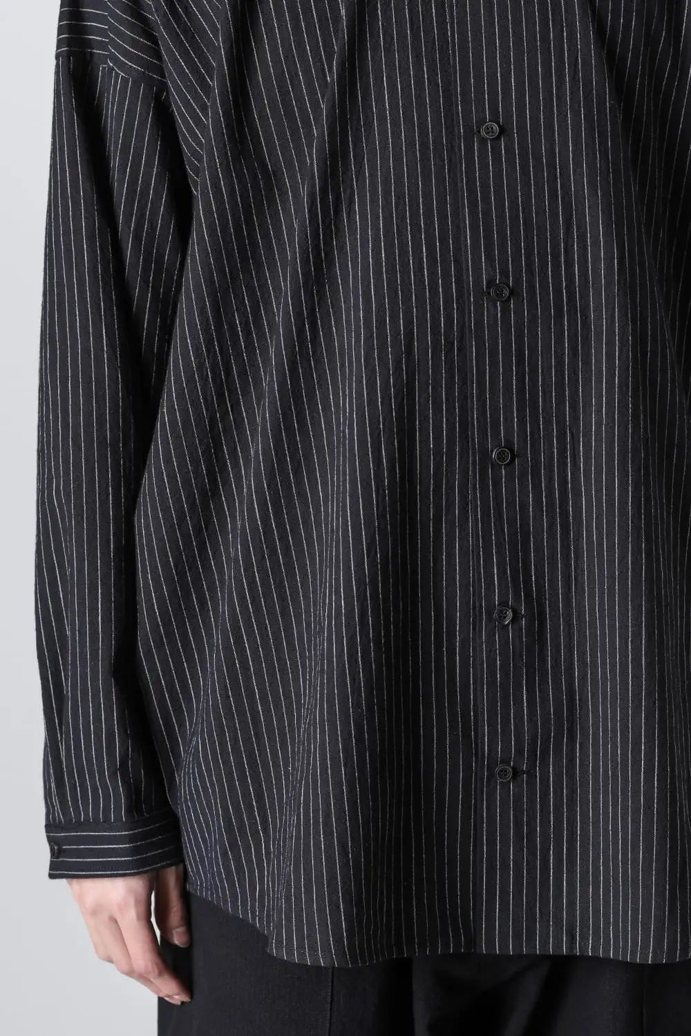 シャツ#100 コットンシーチング ブラックストライプ