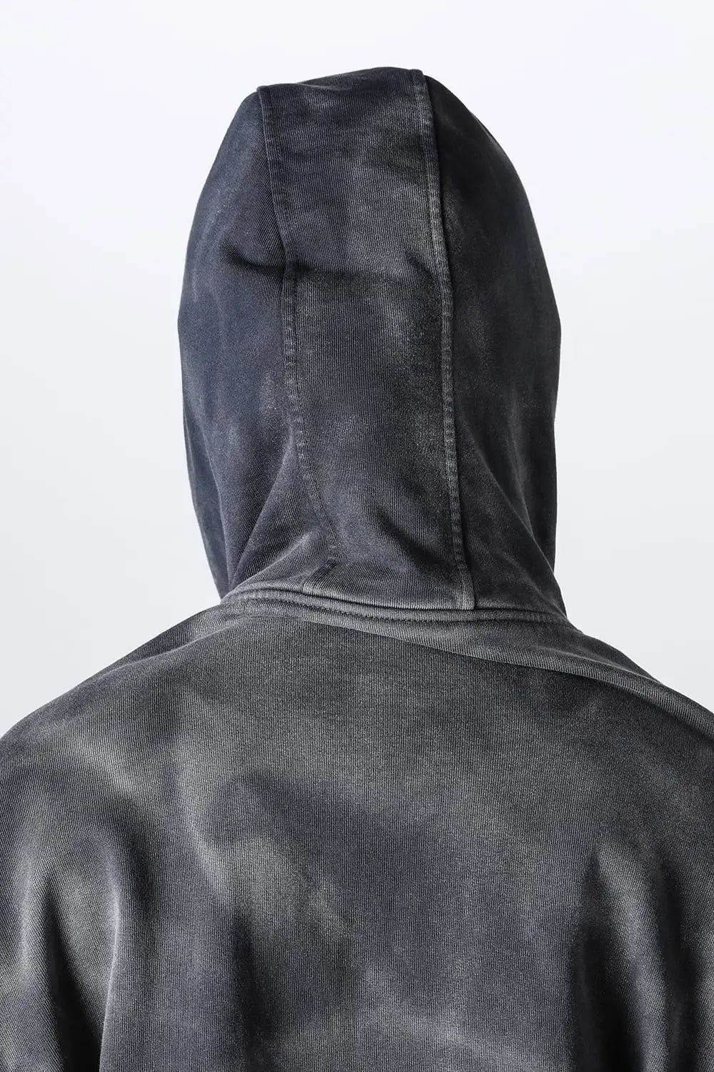 Faded Garment Wash Sweat Hoodie Black