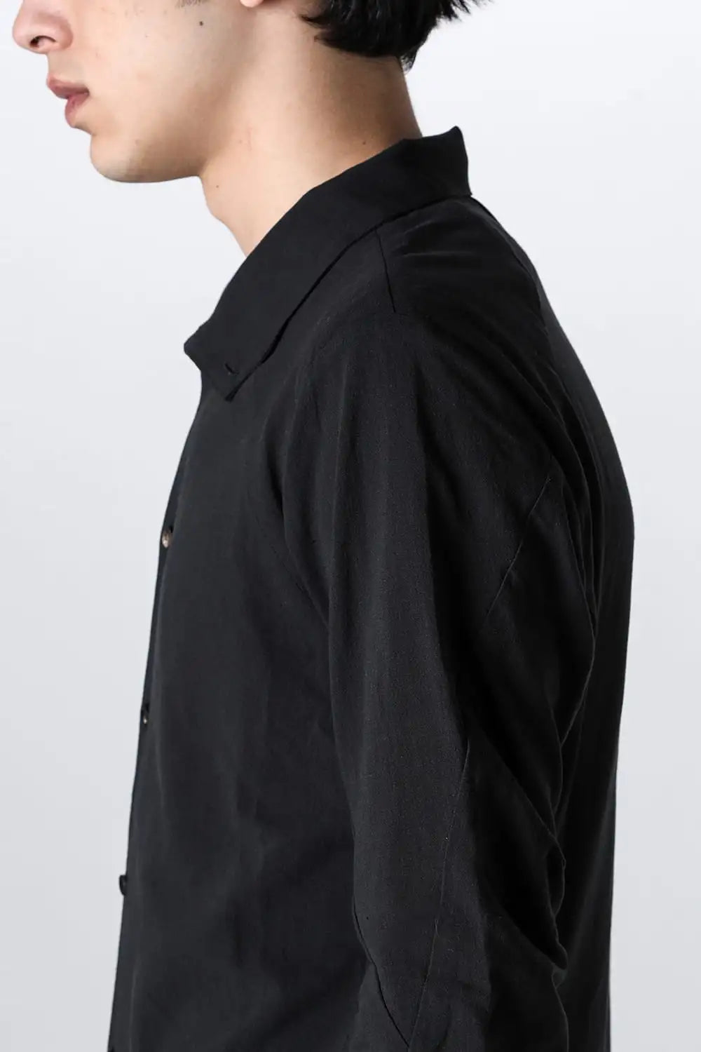 High neck shirt cotton / linen