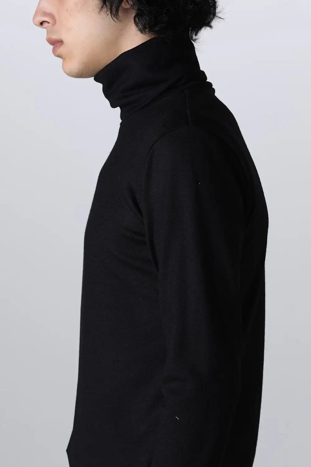 Washable Wool Turtle Neck Black