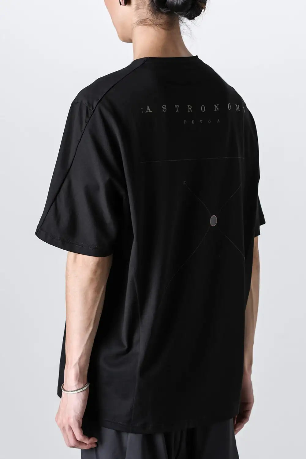 Short sleeve astronomy print B Black