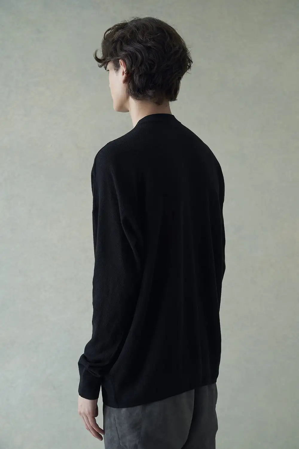 プルオーバーニット コットンリネンシルク Black