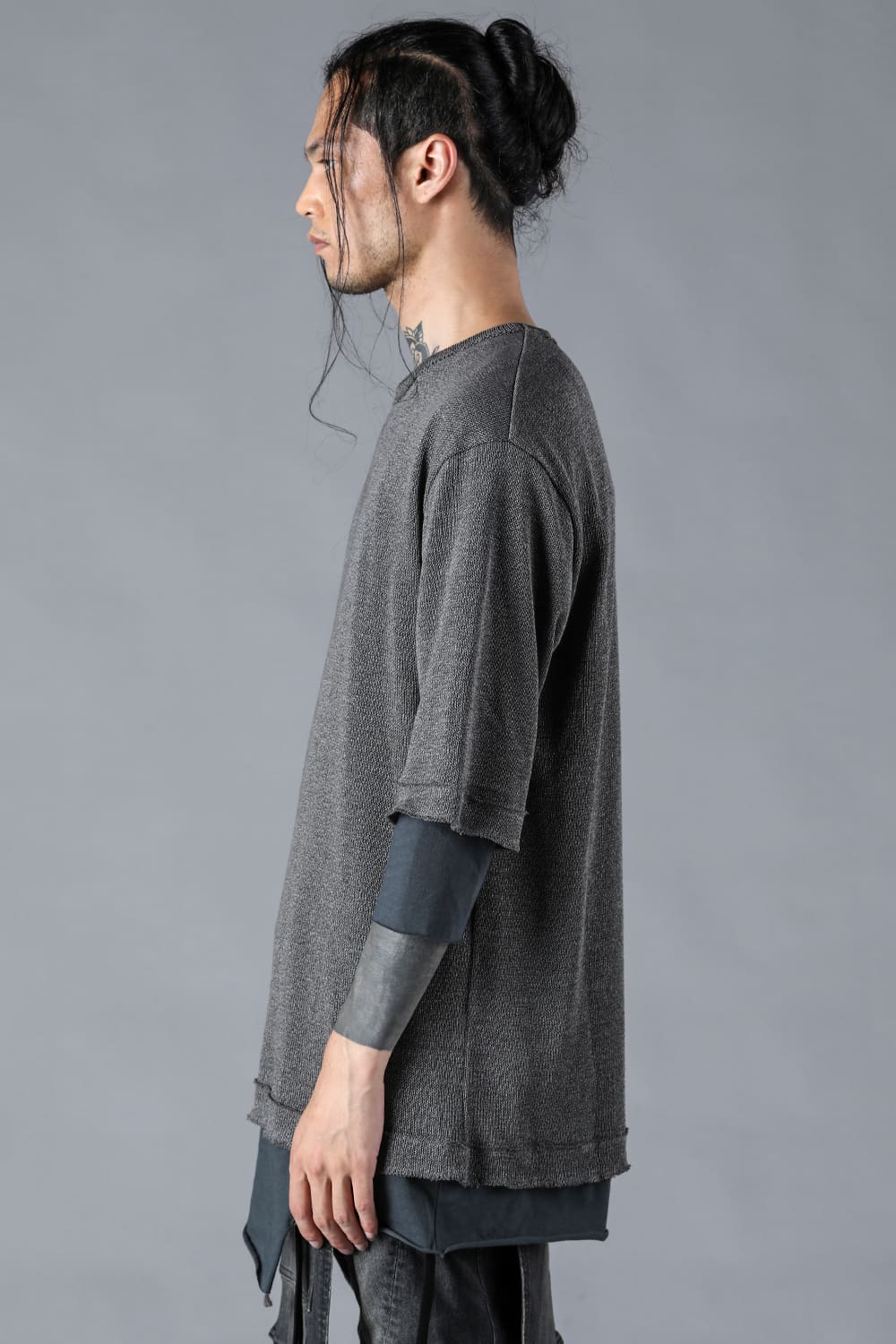 Washi x Rayon Knit Layered T-Shirt