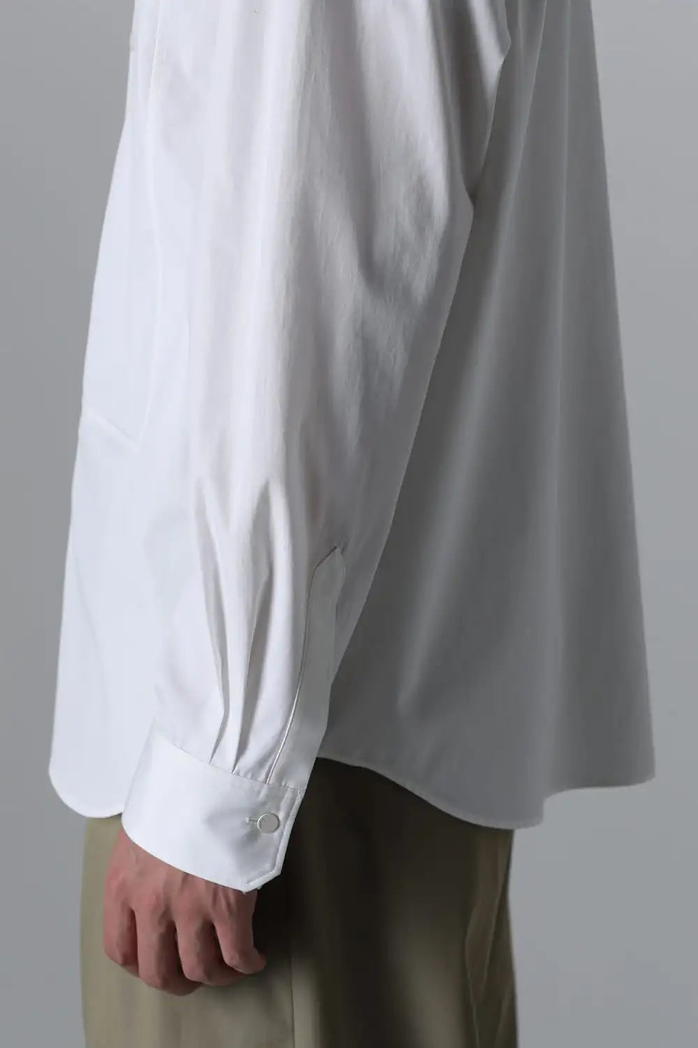Front panel Shirt With Leather Tab White
