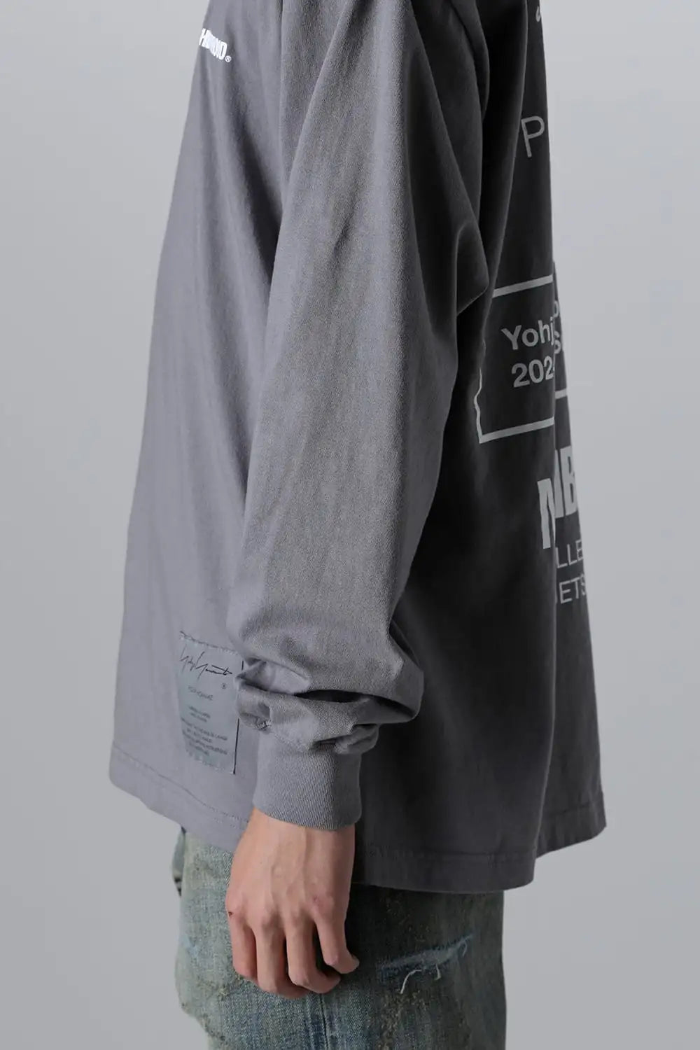 NEIGHBORHOOD × Yohji Yamamoto Print Long Sleeve T-Shirt Gray