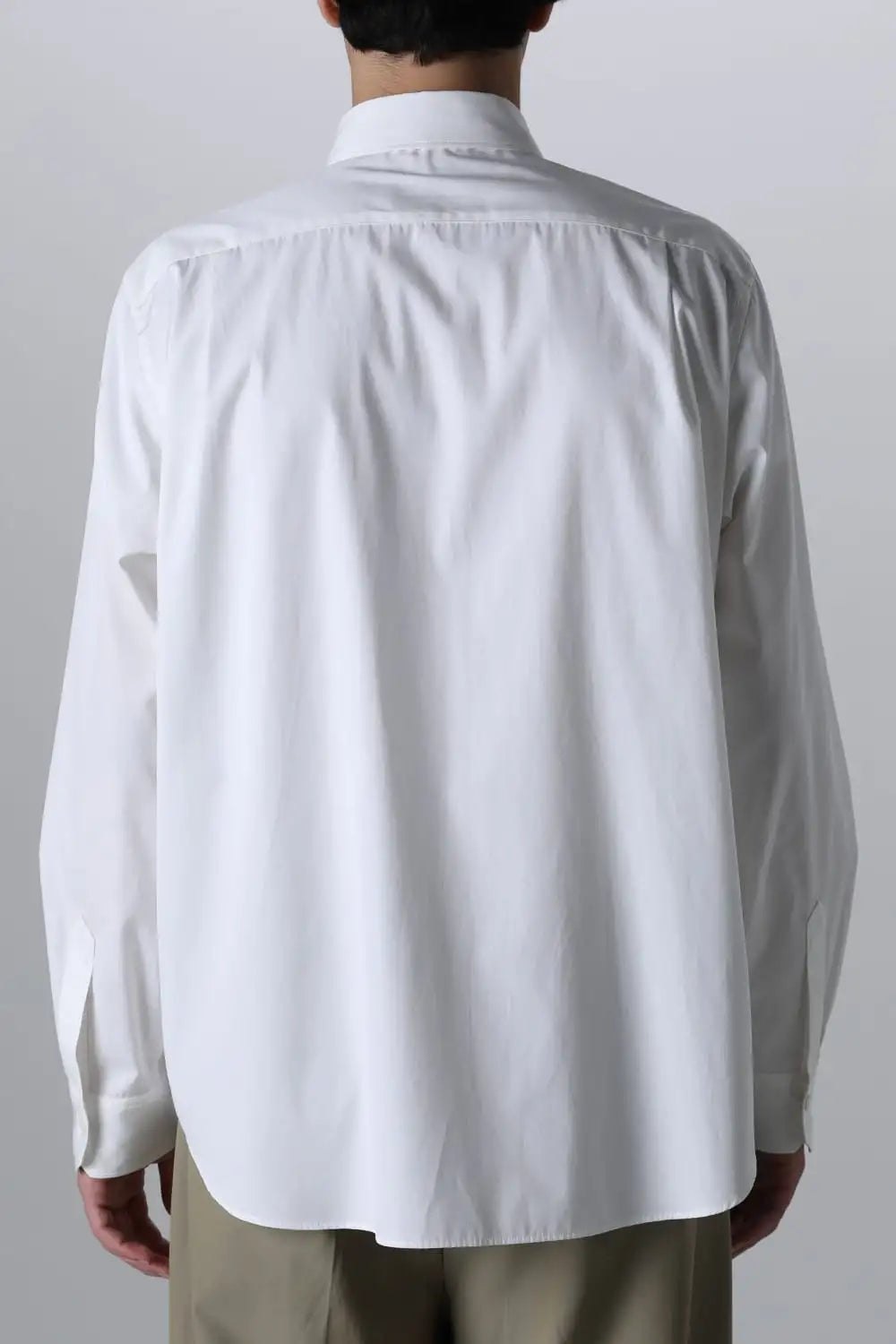 Front panel Shirt With Leather Tab White