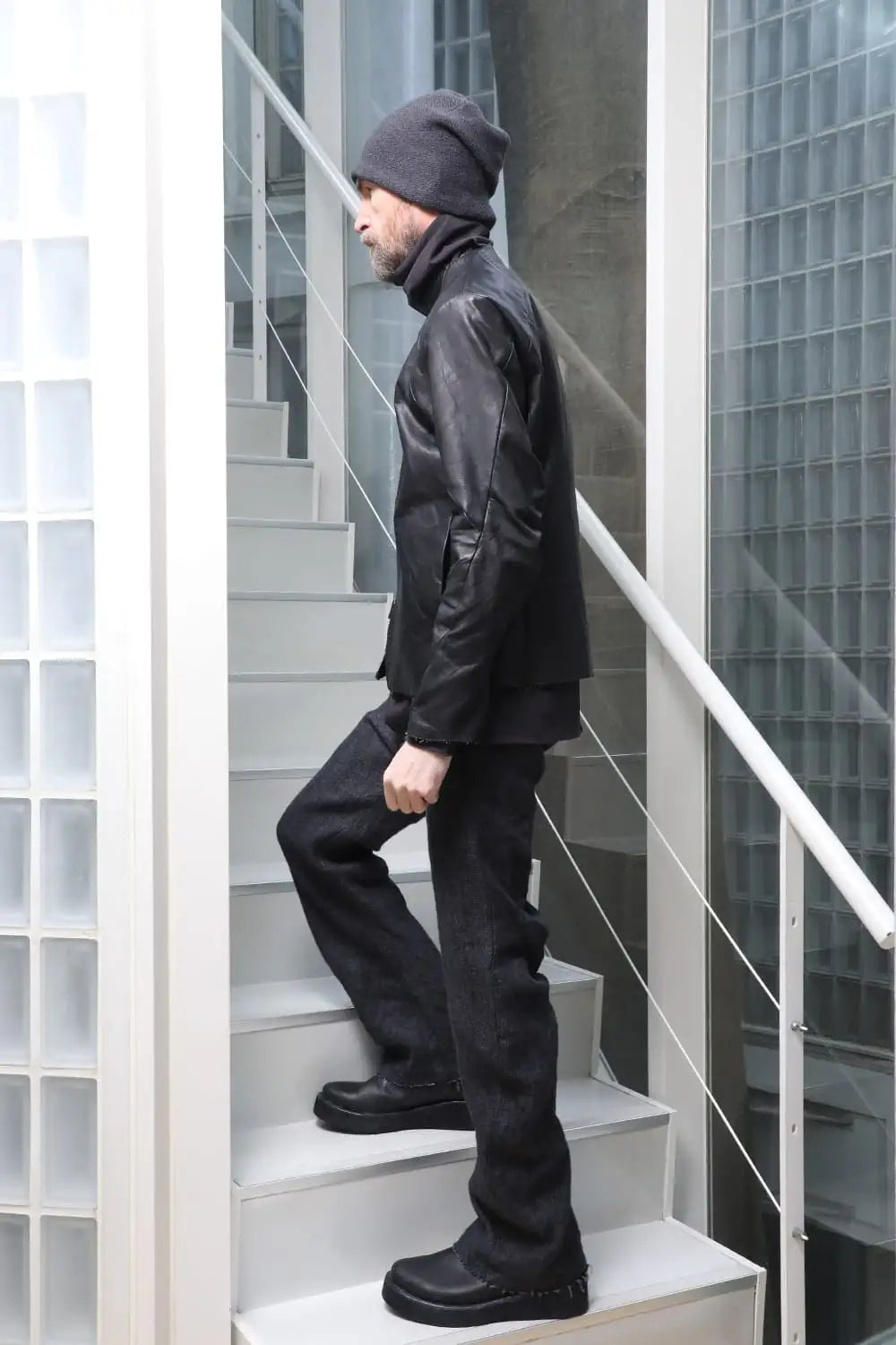 Leather  jacket  calf / silk   bonded