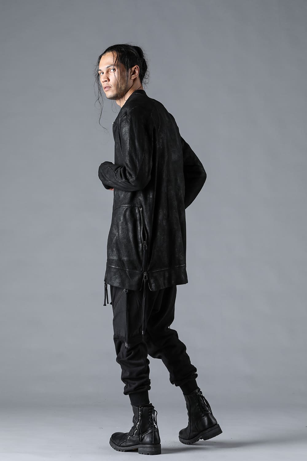 Untwisted Fleece-Line Coated Bomber Jacket