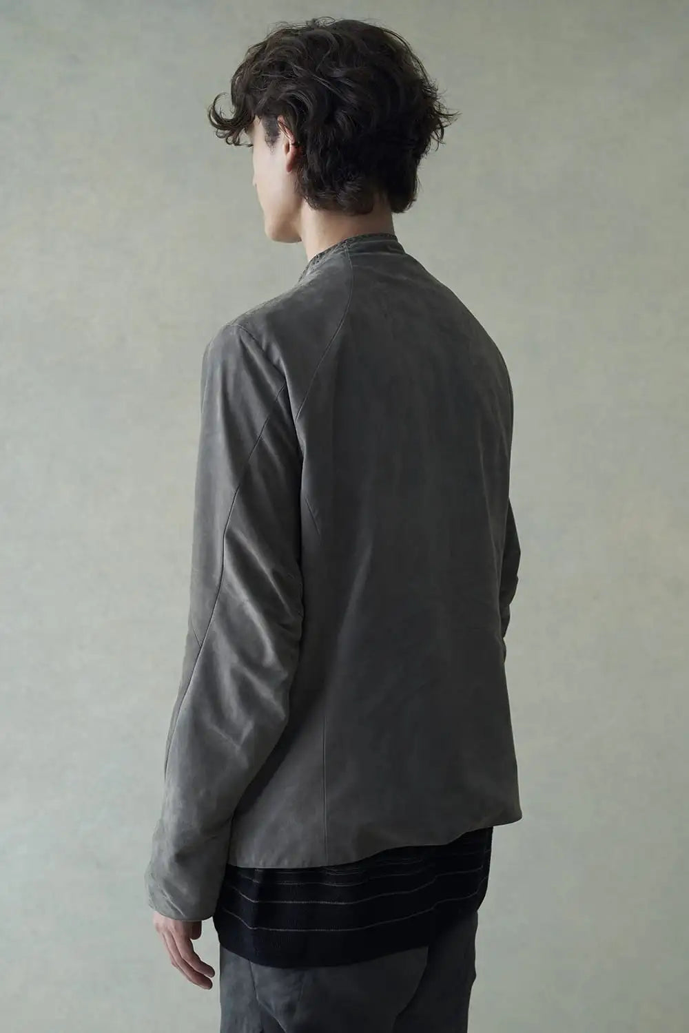 Jacket soft nubuck cow leather Slate Gray