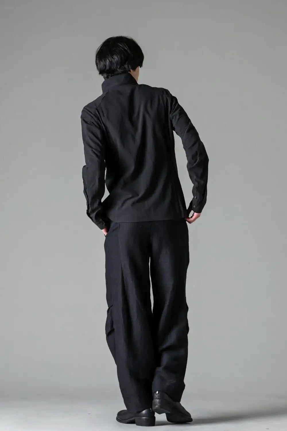 High neck shirt cotton / linen