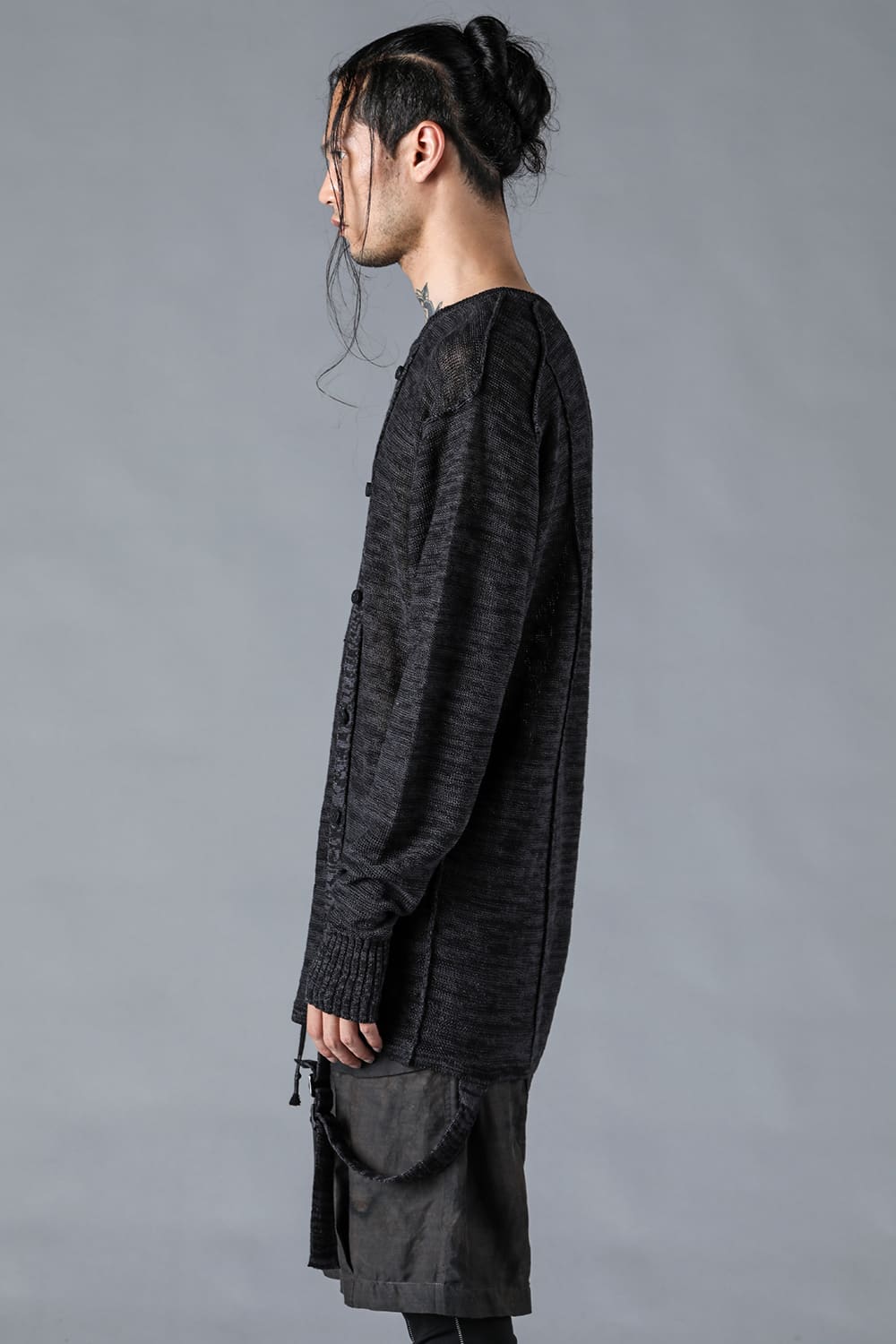 リネンニットWオープンカーディガン