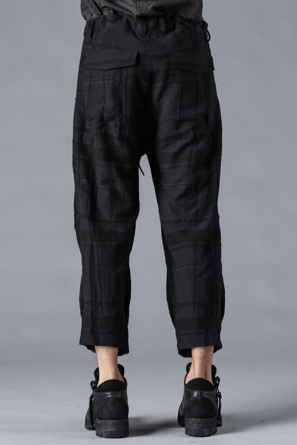 Check Jacquard Wide Cropped Pants