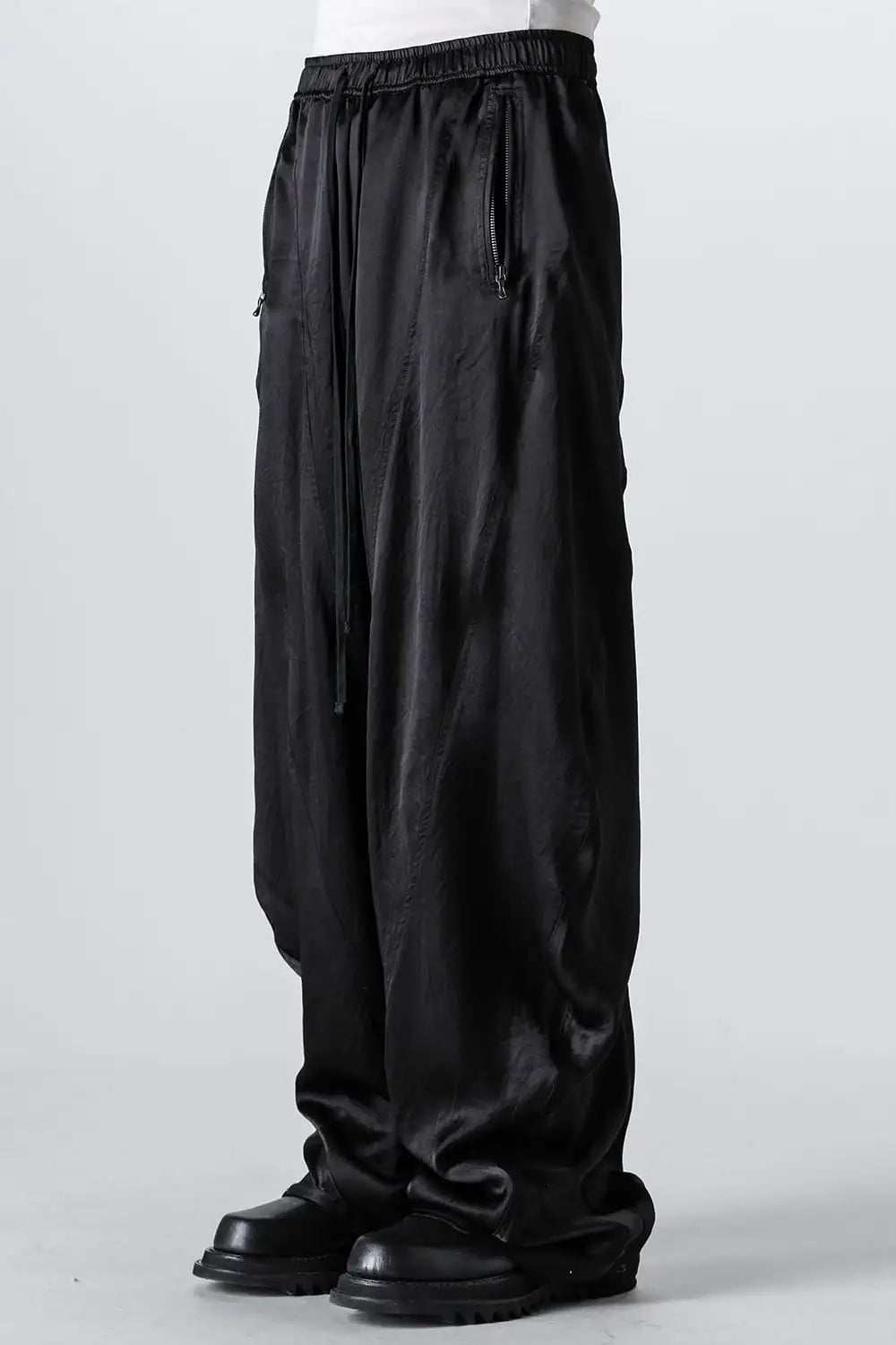 Acetate Vintage Satin Twisted Wide Pants