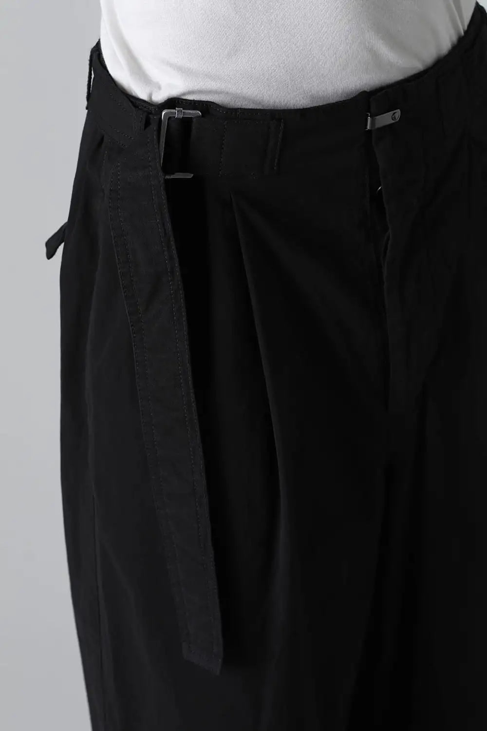Dry Cotton Wide-Cropped Pants  Black
