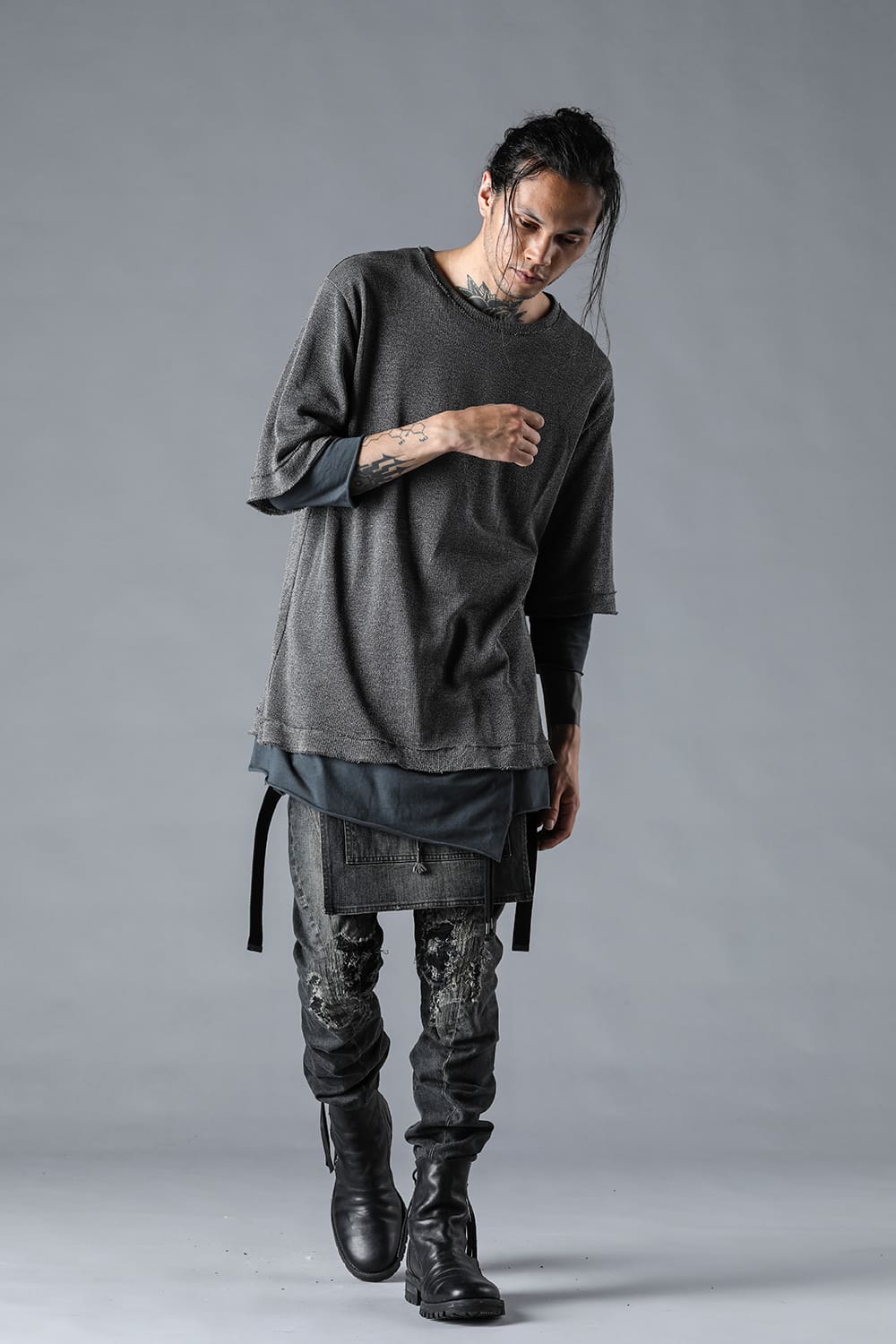 Washi x Rayon Knit Layered T-Shirt