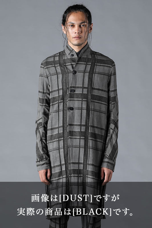 Check Jacquard W-Breasted Shirt Coat