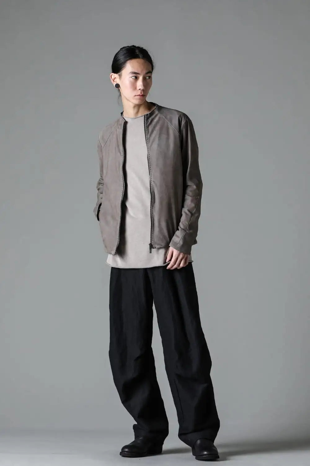 Jacket soft nubuck cow leather Slate Gray