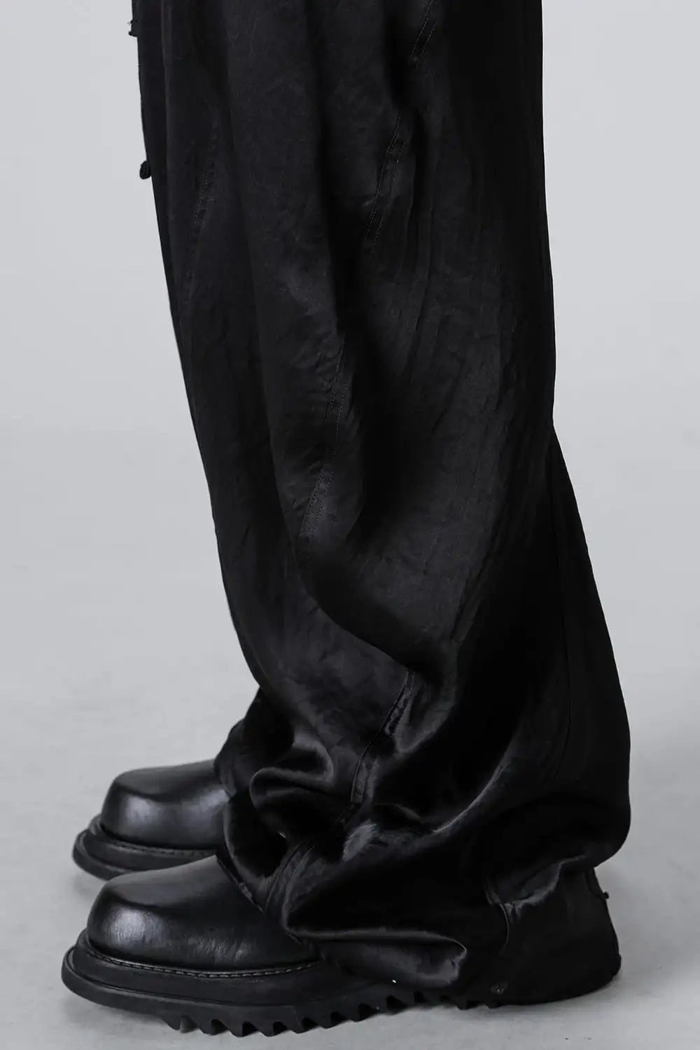 Acetate Vintage Satin Twisted Wide Pants