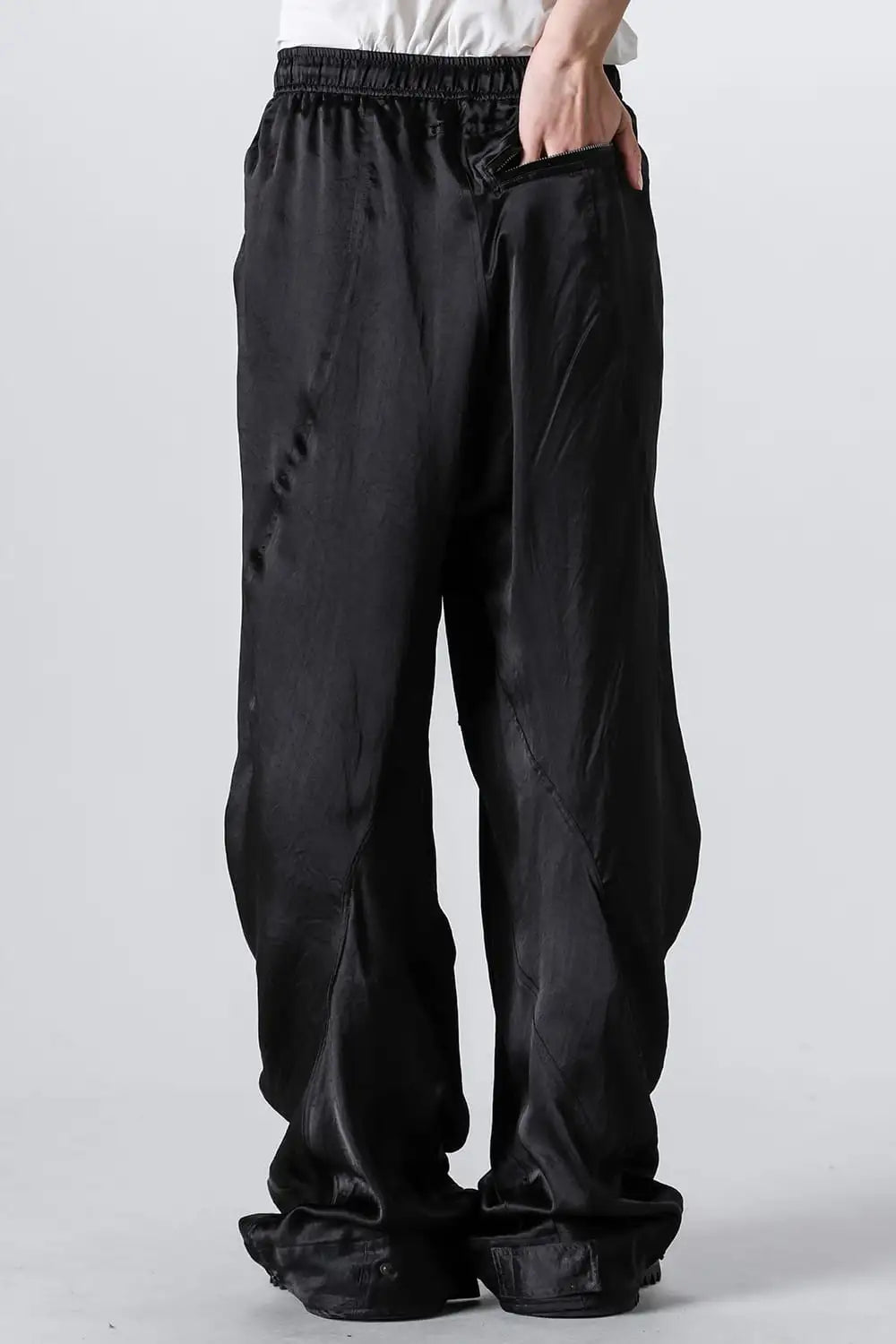 Acetate Vintage Satin Twisted Wide Pants