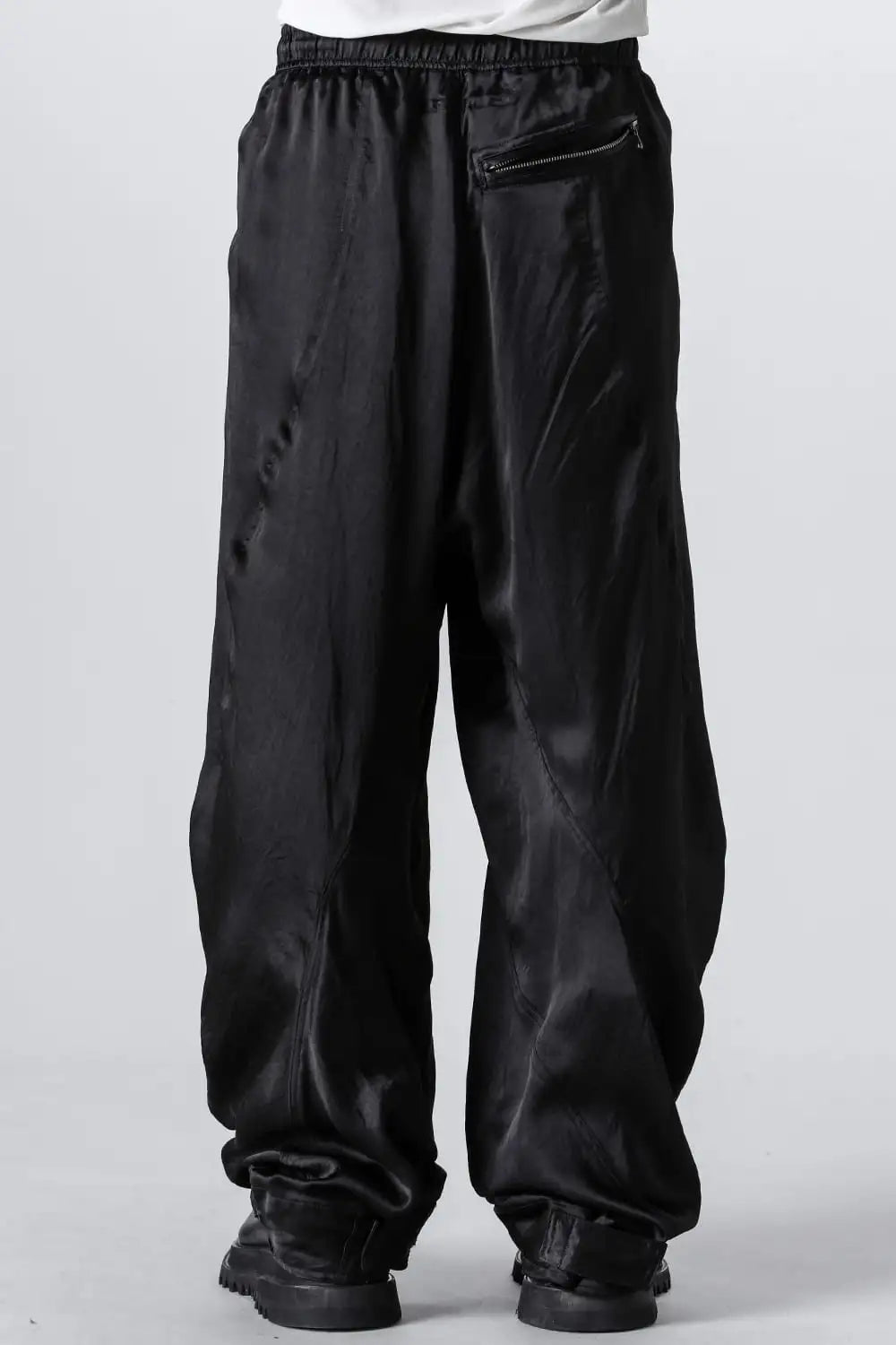 Acetate Vintage Satin Twisted Wide Pants