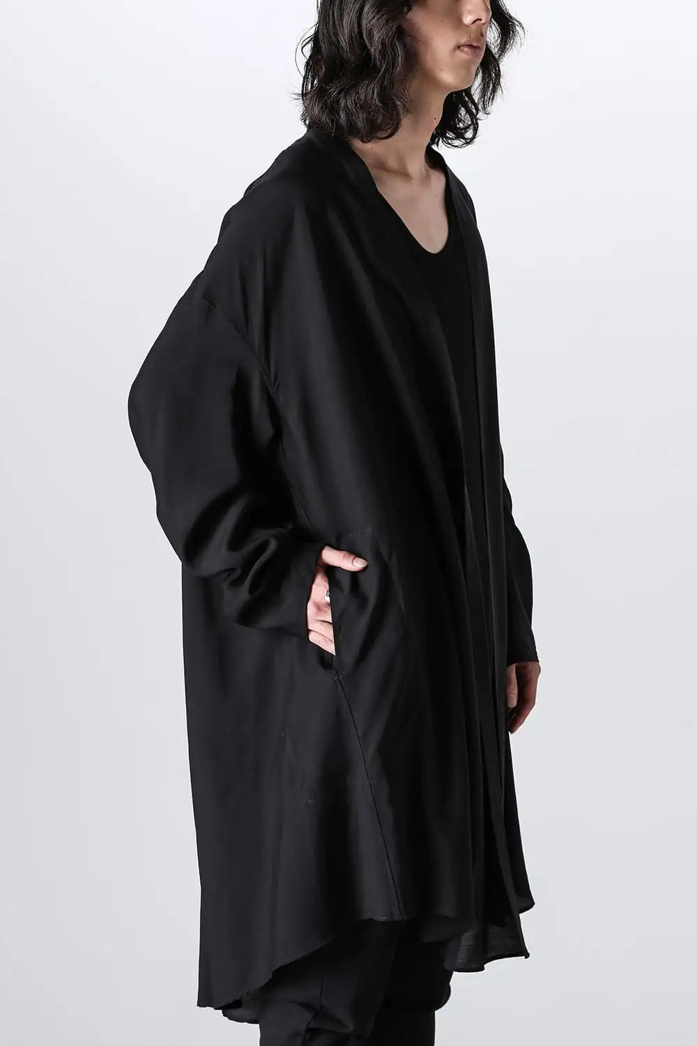 Viscose / Cupro Fibriled Gaba Long Cardigan