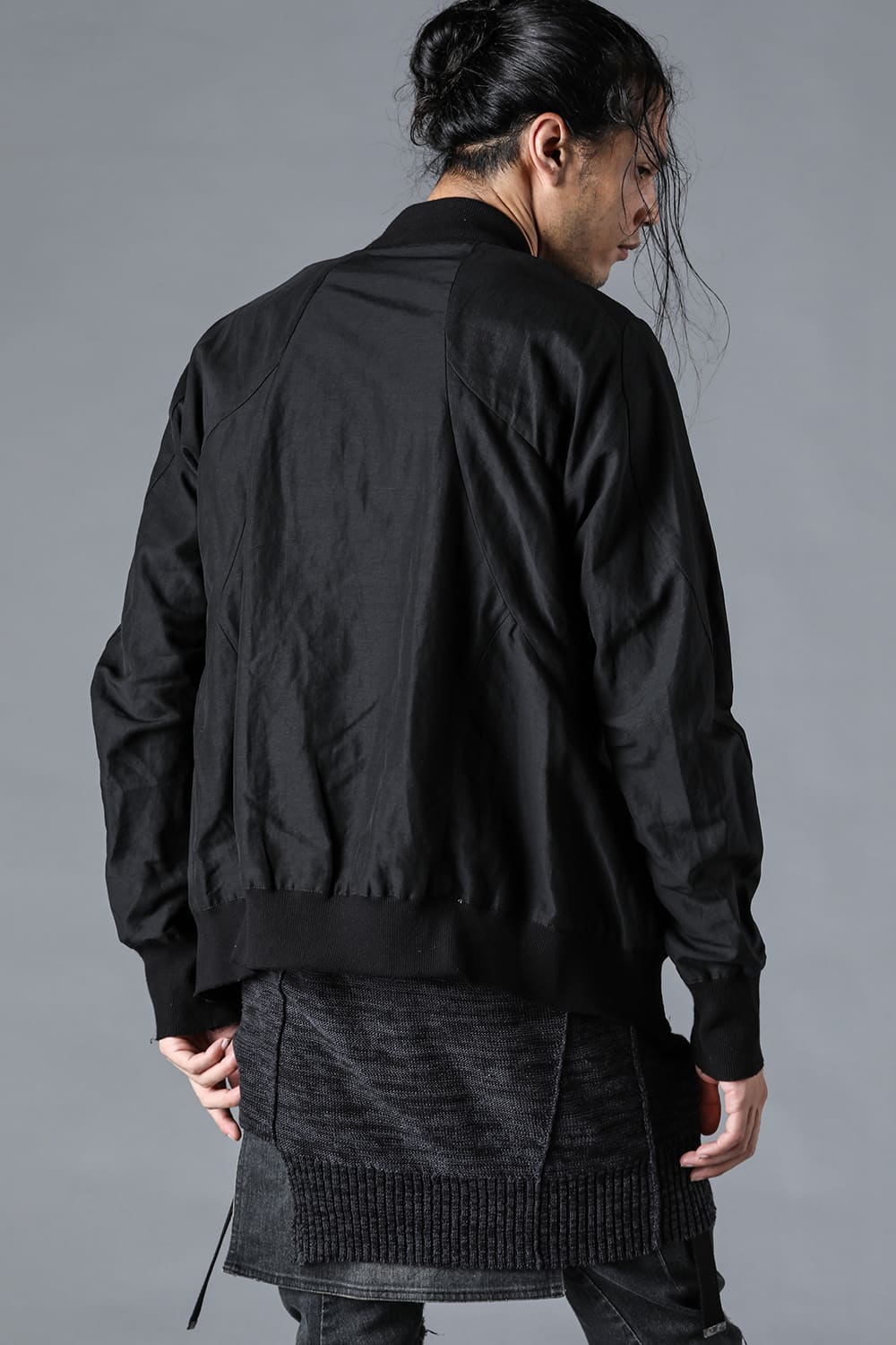 Salt-Shrunk Washed Dobby Border Bomber Jacket