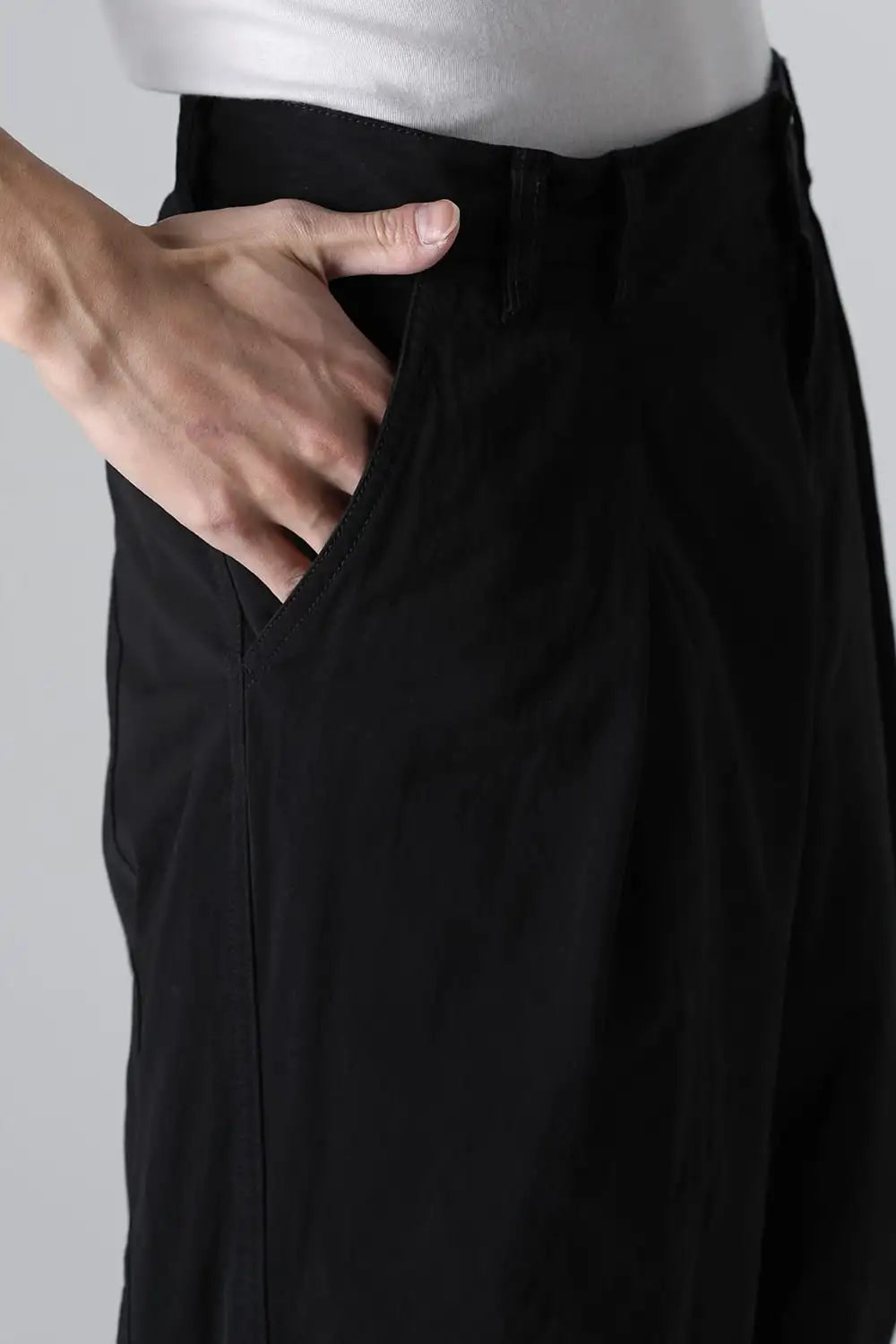 Dry Cotton Wide Trousers  Black