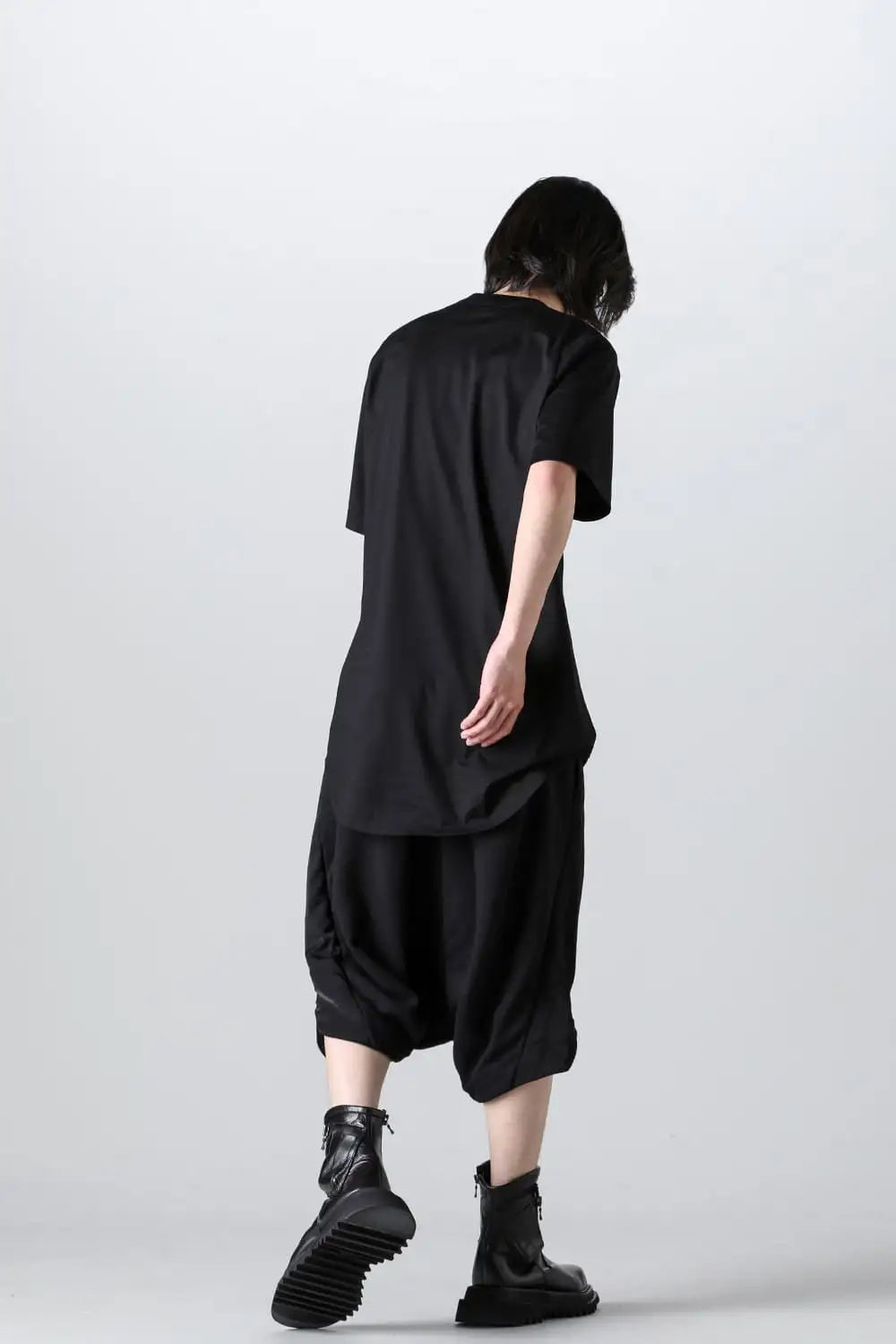 Cotton Sweat Sarouel Short Pants Black