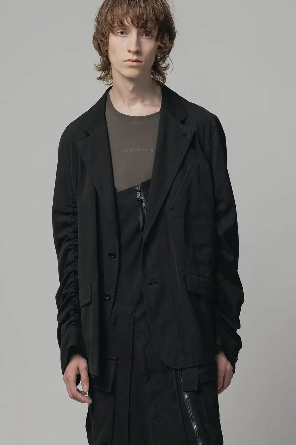 強撚ドライコットン ジャケット  ブラック