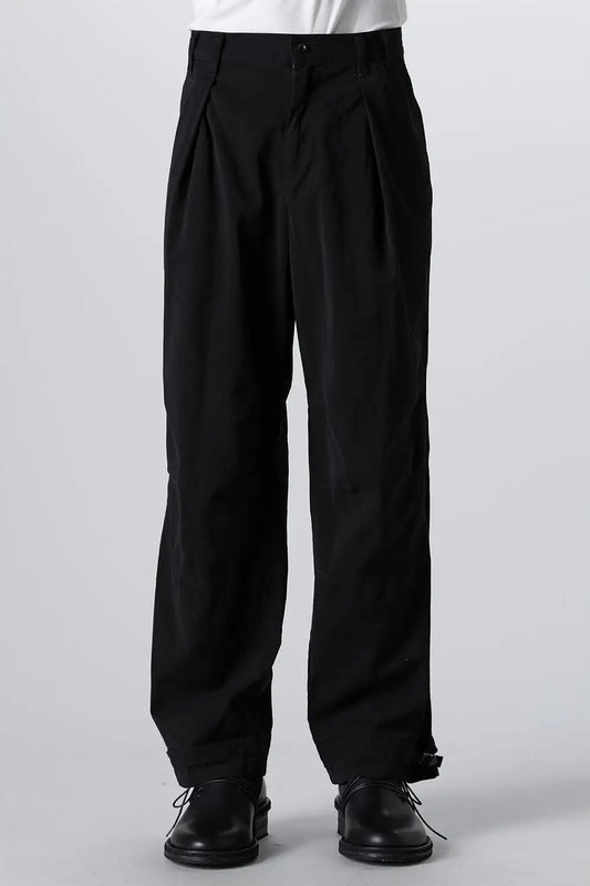 Dry Cotton Wide Trousers  Black