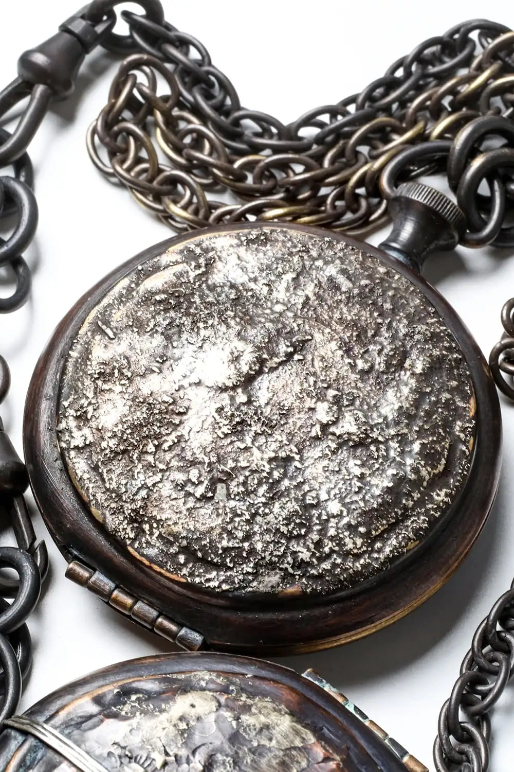 Meteoritic Texture Pocket Watch Style Pendent 05