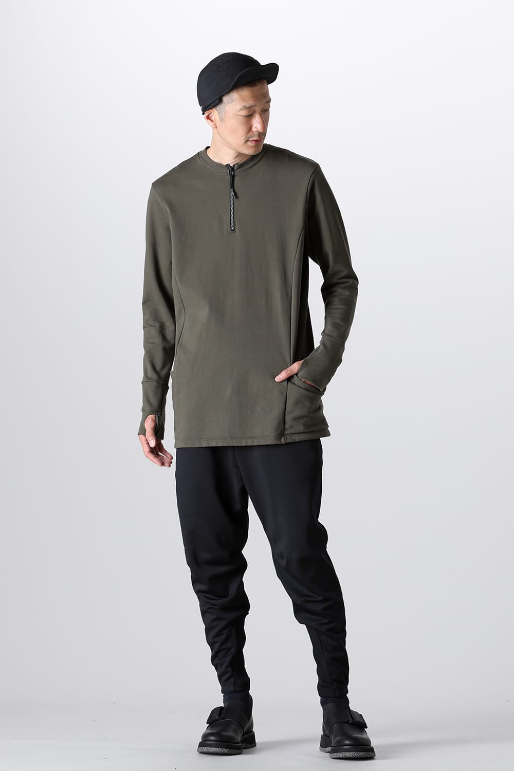 Henry Zip Up Jersey Khaki