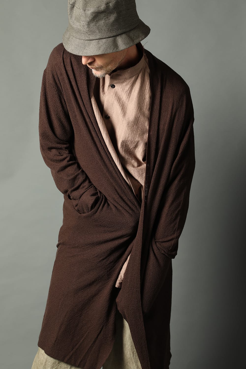 Long cardigan merino wool  Dark Brown