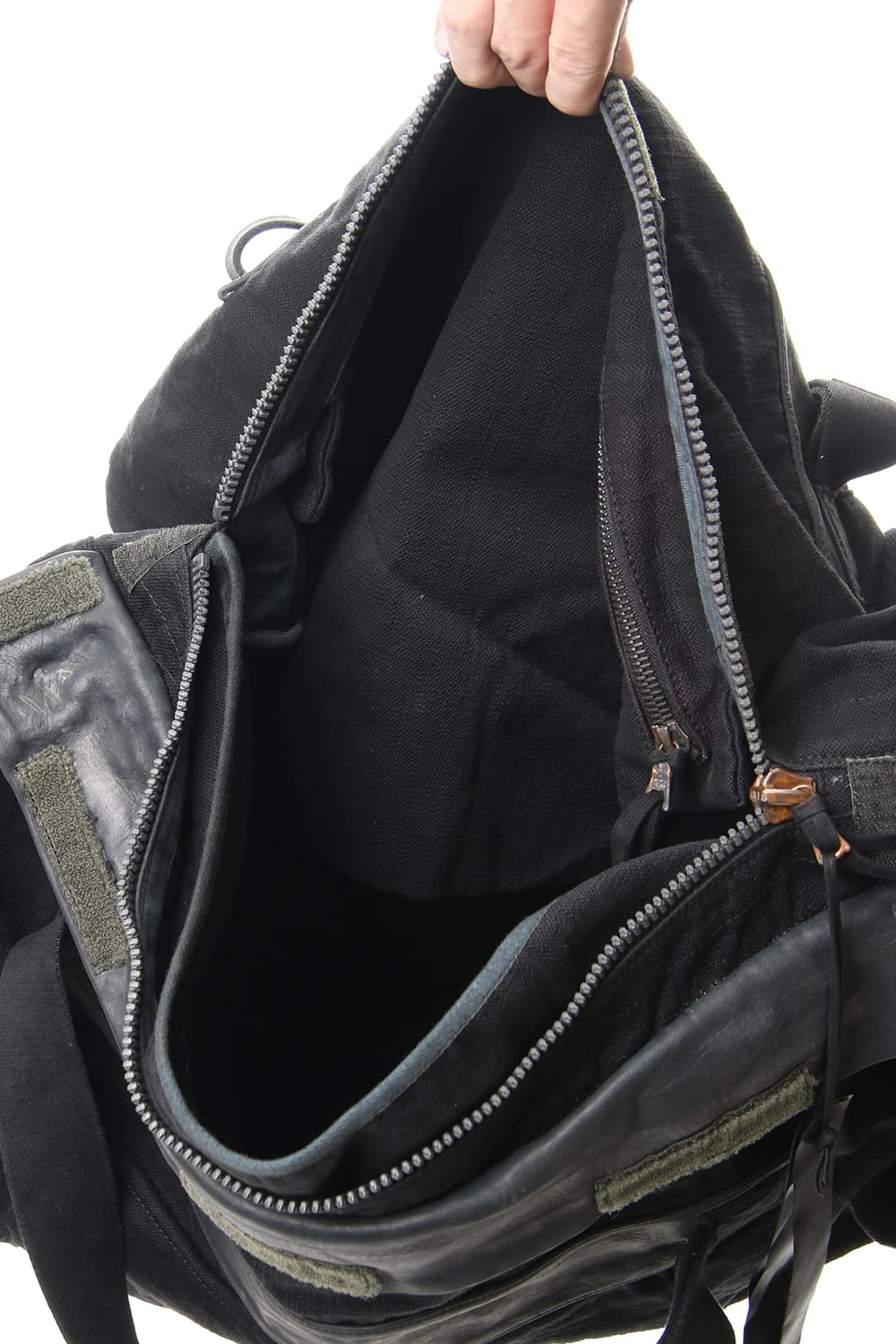 INFANTERY-BAG2 - VEG TAN HORSE SKIN - Black