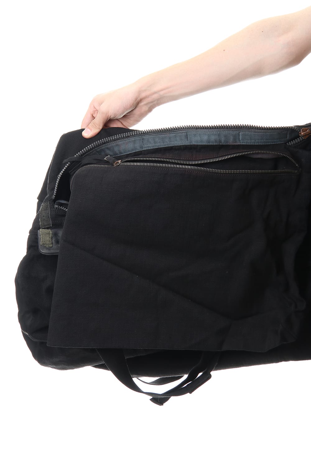 INFANTERY-BAG2 - VEG TAN HORSE SKIN - Black