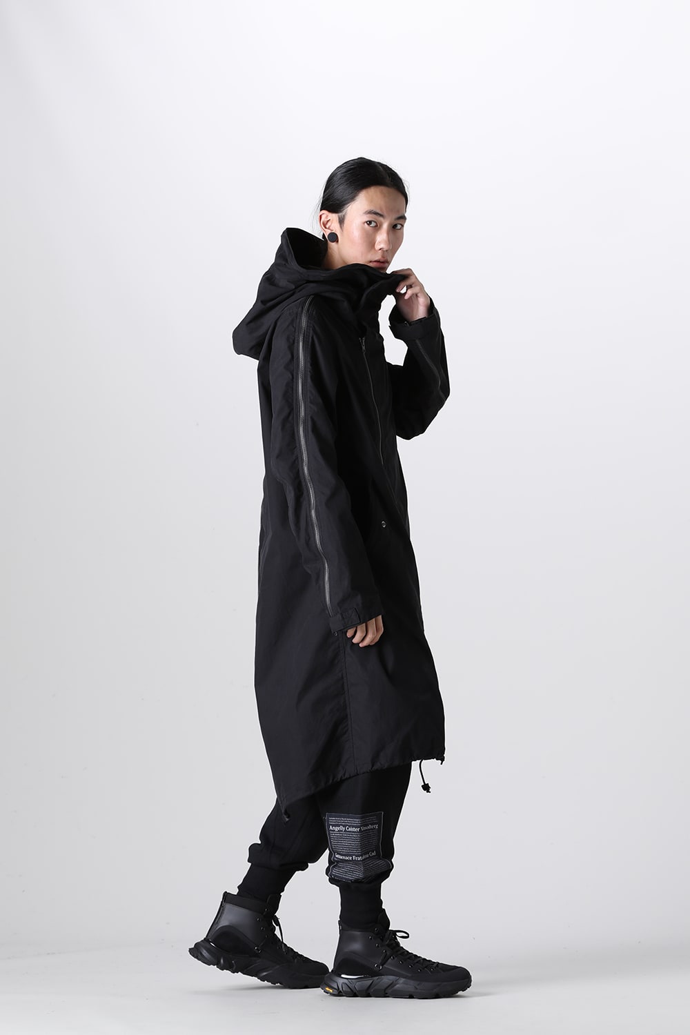 Multi Zip Military Hoodie Coat - Without Patches Black