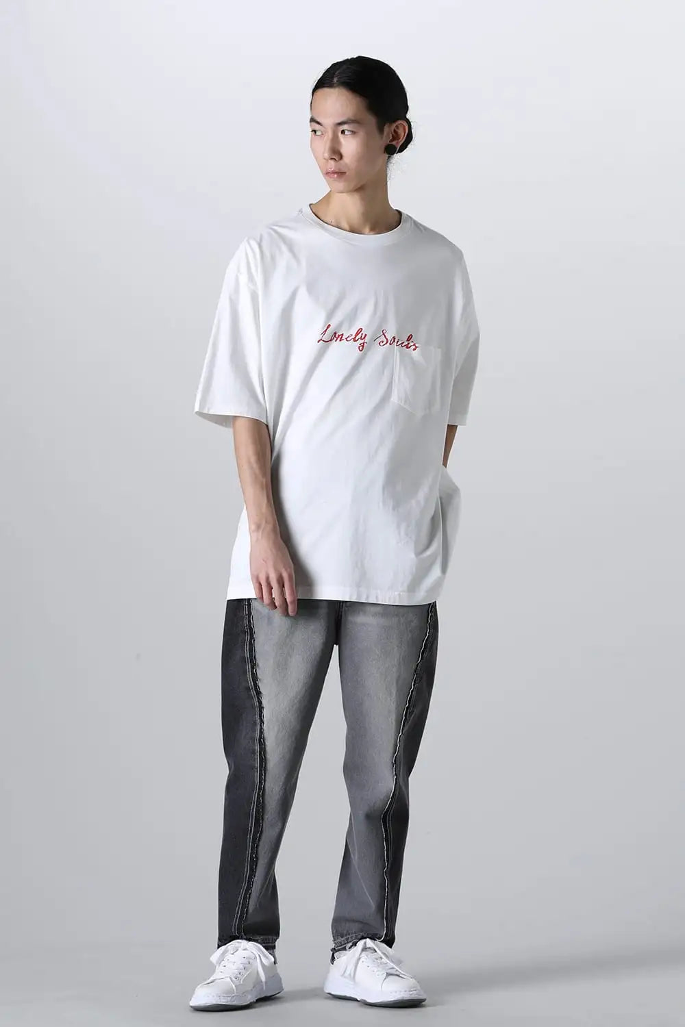 lonely souls. (oversized s/s pocket tee) White