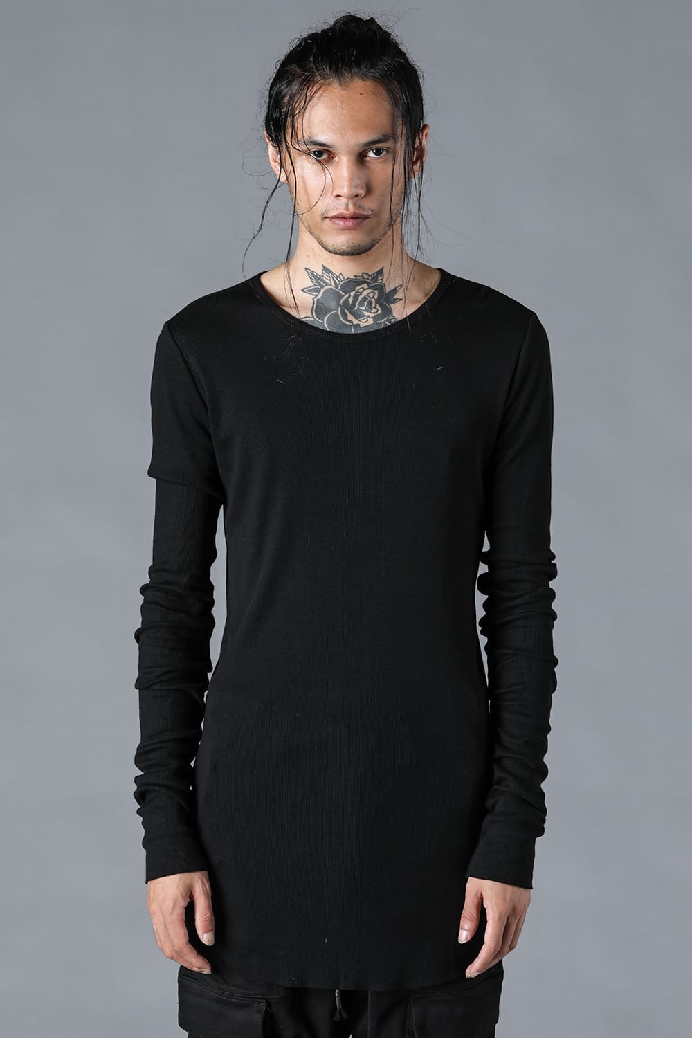Modal x Cotton Ribbed Terry Robe Sleeve T-Shirt