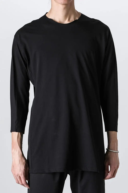 Eight-quarter sleeve high twist jersey Black