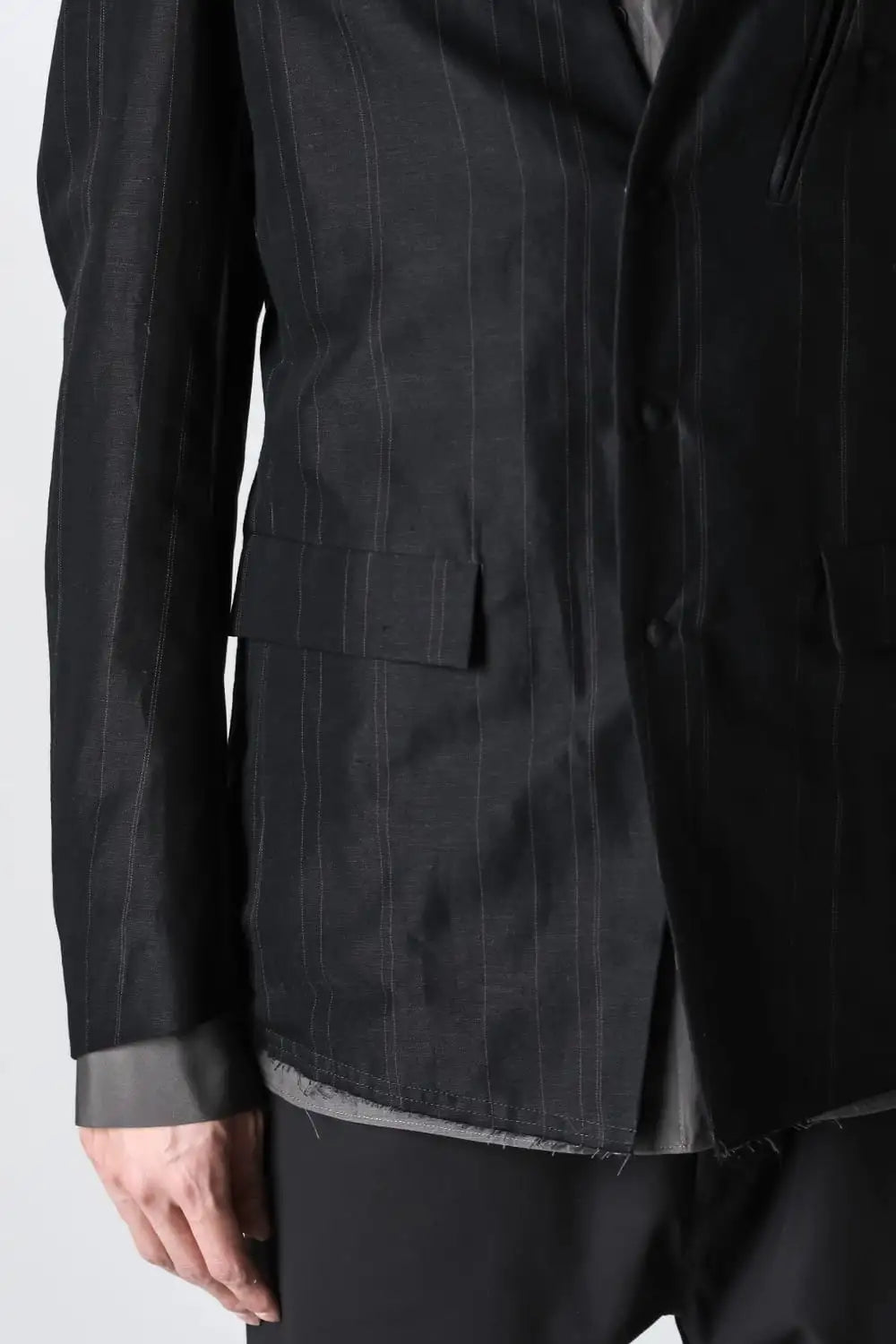 ジャケット コットン リネン ストライプ