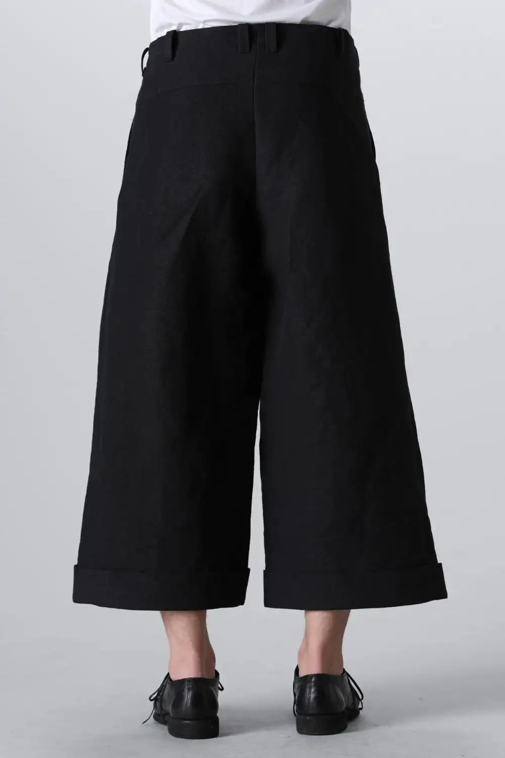 Cropped baggy pants linen / japanese paper