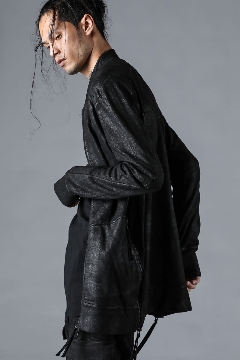 Untwisted Fleece-Line Coated Bomber Jacket