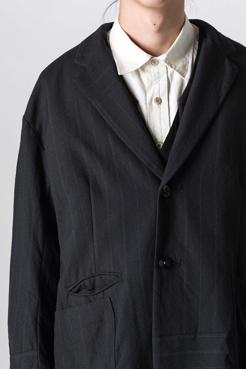 Patch Worked Relax Fit Blazer Stripe Serge Wool HERBIE